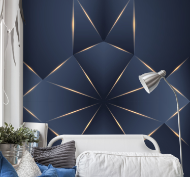 3d geometriska figurer sovrum tapet - Tenstickers
