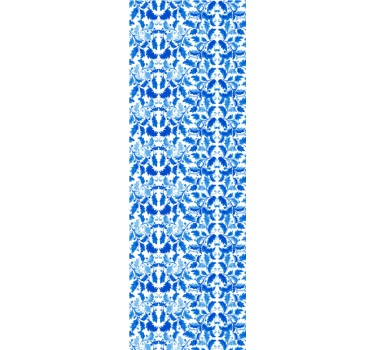 Blå blomma mönster sovrum tapet - Tenstickers