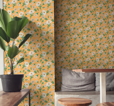 Natur tapeter tusensköna blomma gul bakgrund - Tenstickers