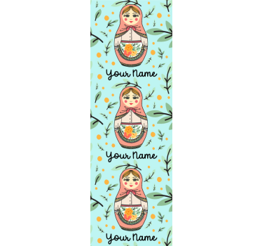 Matryoshka med namnet barn tapet - Tenstickers