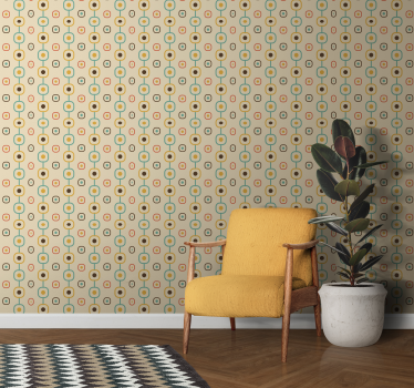 60-tals geometrisk retro tapet - Tenstickers