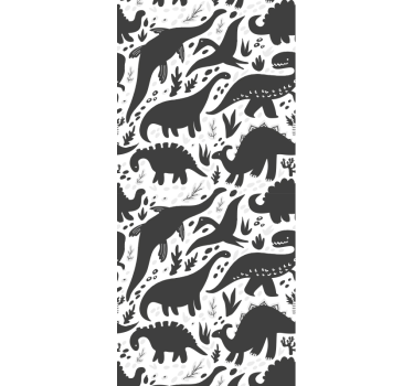 Dinosaurie svart mönster cool djur tapet - Tenstickers