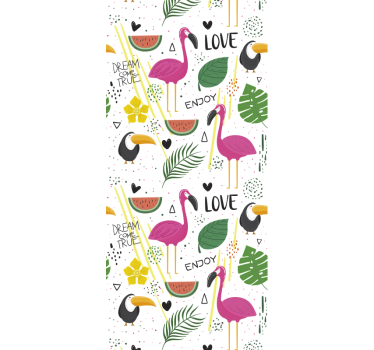 Flamingo drömmar barn tapet - Tenstickers