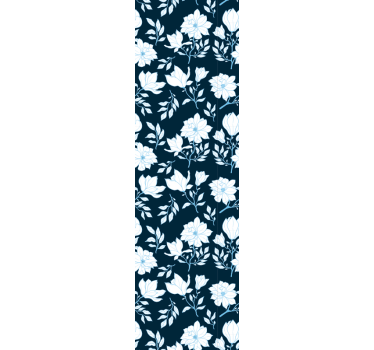 Vita blommor blå bakgrund natur tapet - Tenstickers