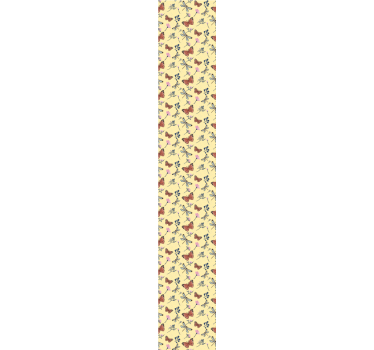 Fjäril i rad med blommor tapeter - Tenstickers