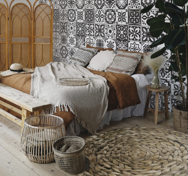 Arabesque - svartvit tapet - Tenstickers