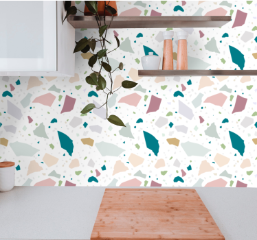Medelhavet terrazzo mönster kökstema tapeter - Tenstickers
