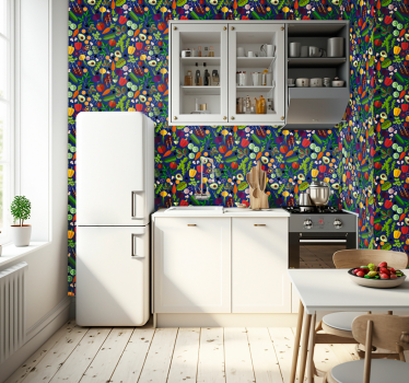 Färgglada grönsaker kök vinyl tapeter - Tenstickers