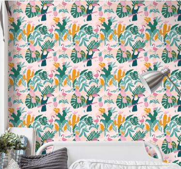 Tropisk flora fauna tapet natur - Tenstickers