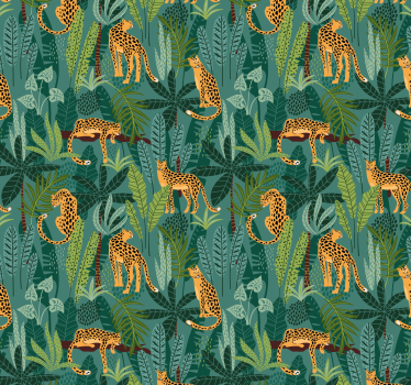 3 leopard i djungeltema tapet - Tenstickers
