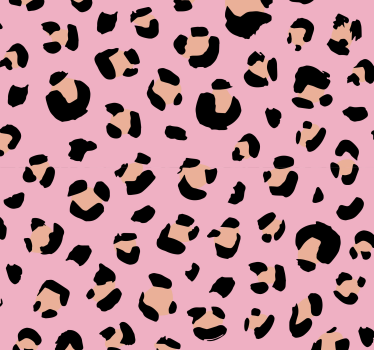 Svart och rosa akvarell leopardmönster barn tapet - Tenstickers