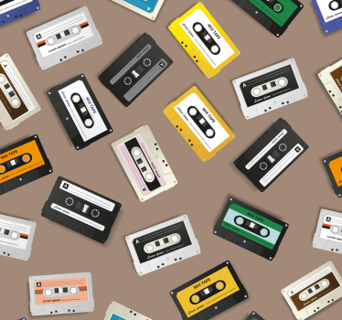 Tapet andra vintage retro kassettmönster - Tenstickers