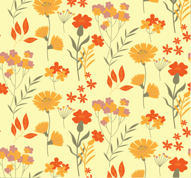 70-talet pop blommor mönster vintage tapet - Tenstickers
