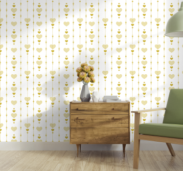 Hjärtat av guld sovrum tapeter - Tenstickers