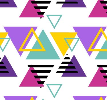Levande färger 80 -talets mönster geometriska triangel tapeter - Tenstickers