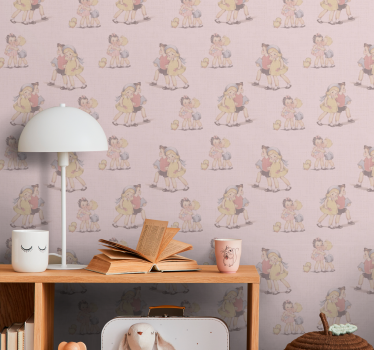 80-talsmönster barn och blommor retro tapet - Tenstickers