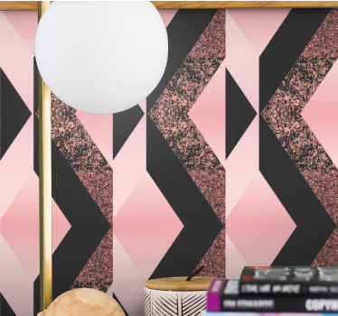 Abstrakt rosa mönster tapet geometriska former - Tenstickers