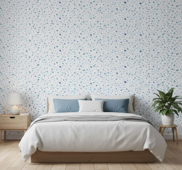 Äktenskap tapet i blå nyanser terrazzo - Tenstickers