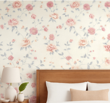 Äktenskap tapet med textil blommönster - Tenstickers