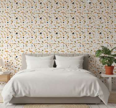 Äktenskap tapet varma färger terrazzo stil - Tenstickers
