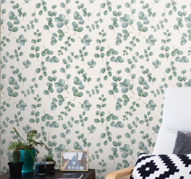 Akvarell lämnar över beige bakgrund natur tapeter - Tenstickers