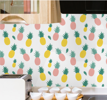 Ananas mönster frukt design kök tema tapeter - Tenstickers