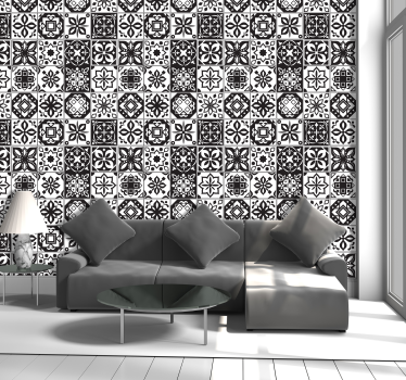Arabesque - svartvit tapet - Tenstickers