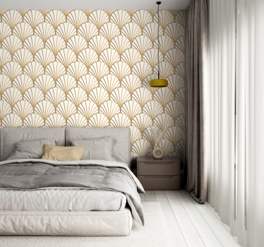 Art déco vitt och guld Äktenskap tapet - Tenstickers