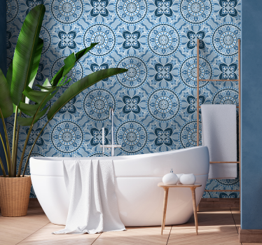 Badrum tapet mandala stil - Tenstickers