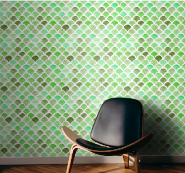 Tapet texturer och mönster vågig grön design - Tenstickers