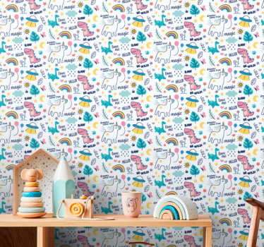 Barn koncept illustration av hand ritar barn tapeter - Tenstickers