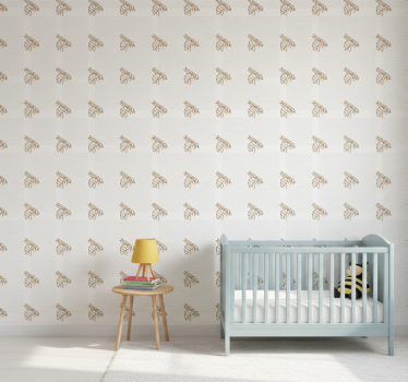 Barn tapet elegant bi illustration - Tenstickers