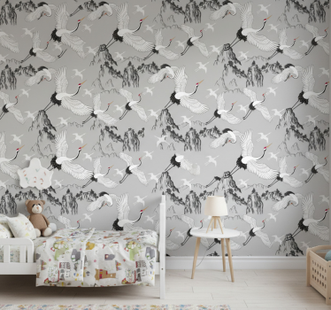 Barn tapet eleganta tranor och toppar - Tenstickers