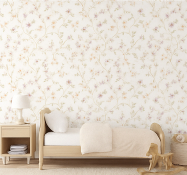 Barn tapet enkel blommönsterdesign - Tenstickers