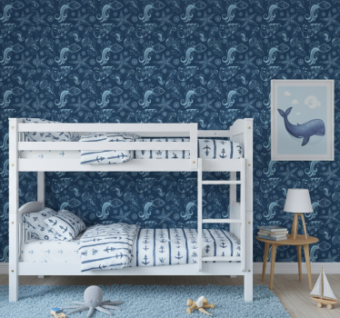 Barn tapet havets fauna mönster - Tenstickers