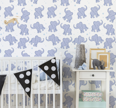 Barn tapet liten elefant och bubles - Tenstickers