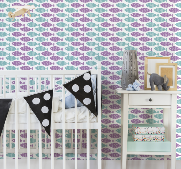 Barn tapeter nordisk stil fisk - Tenstickers