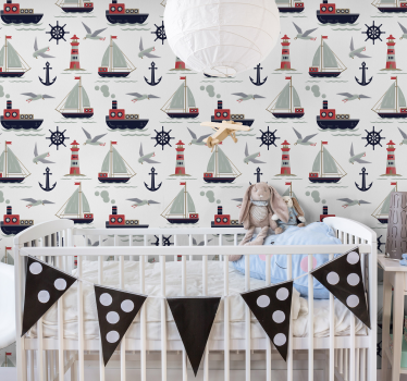 Barns wallpapee marinmotiv - Tenstickers