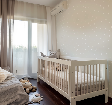 Beige färg med vita prickar Bebis tapet - Tenstickers