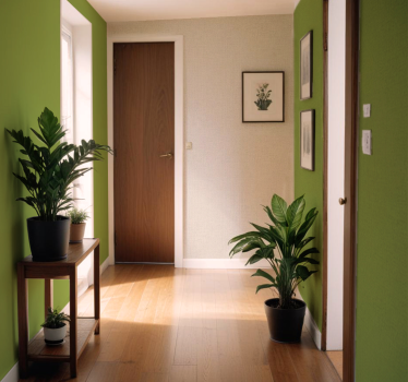 Beige linneeffekt tapet korridor - Tenstickers
