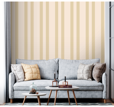 Beige toner randig tapet - Tenstickers