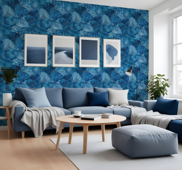 Blå visuella punkter modern tapet - Tenstickers