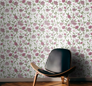 Blekrosa vintage rosor vintage tapeter - Tenstickers