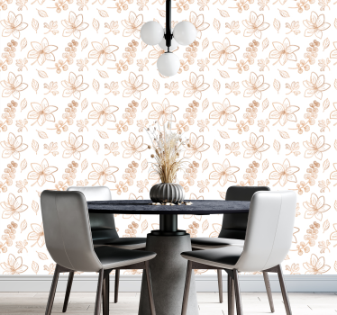 Blommig accent Tapet blommor - Tenstickers