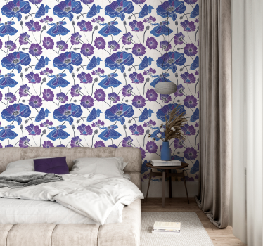 Blommig blomscen Tapet blommor - Tenstickers