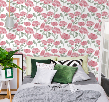 Aquarella rosor Tapet blommor - Tenstickers