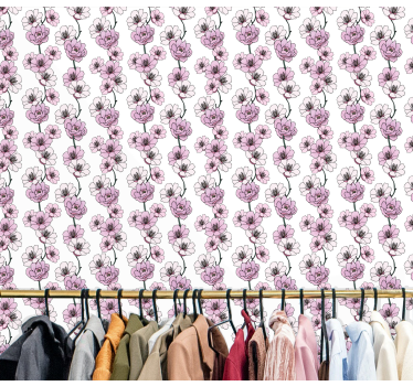 Blommiga blommor Tapet blommor - Tenstickers