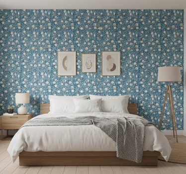 Blomsterinspirerat arrangemang tapet sovrum - Tenstickers