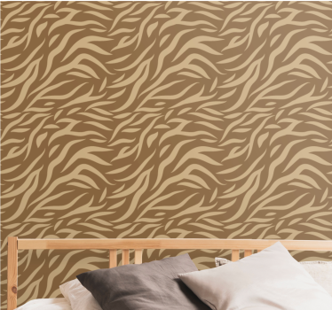 Brun och beige tiger hud mönster tenage sovrum tapeter - Tenstickers