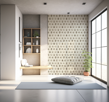 Bruna yogaikoner Beige tapet - Tenstickers